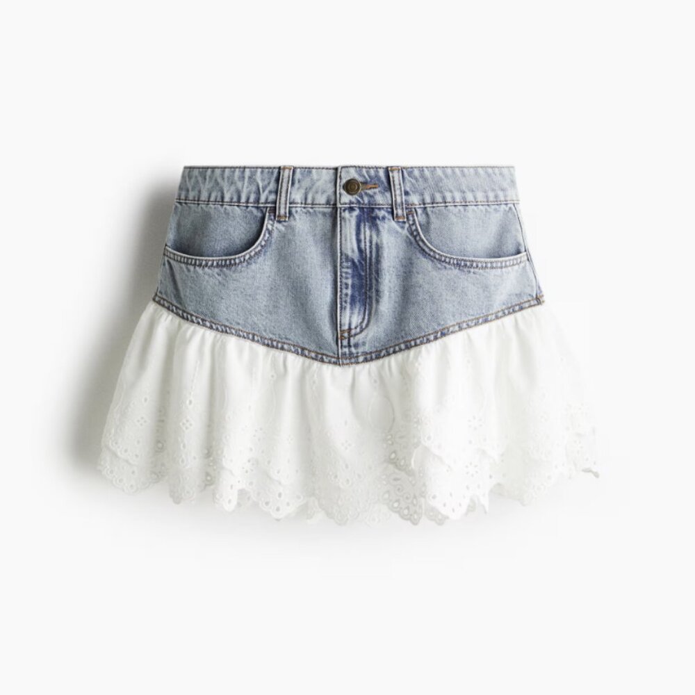 Flounced Mini Skirt Size 2 | H&M